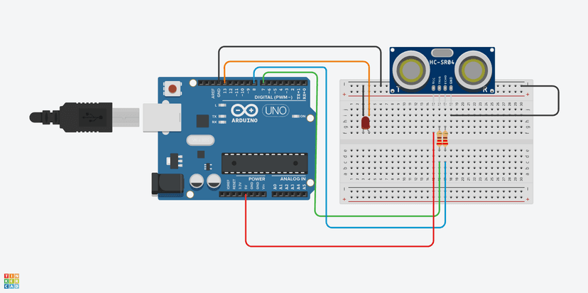 Wire the Ultrasonic Sensor